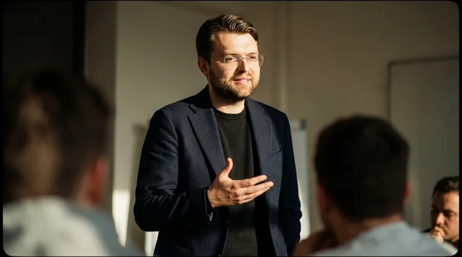 Oleksandr Moccogni leading a workshop